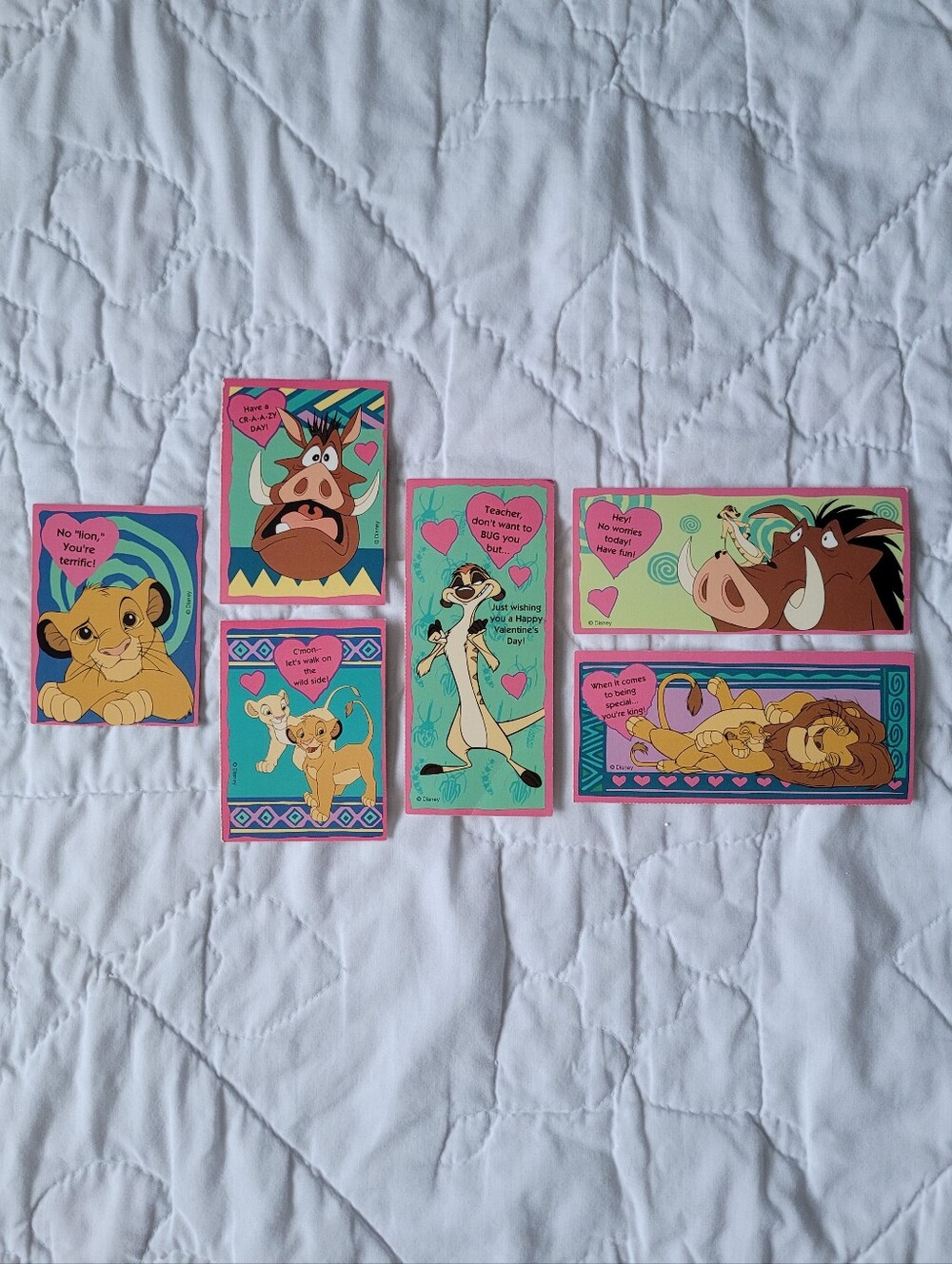2/$30 🍪 6x The Lion King Happy Valentine's Day Cut Out Cards